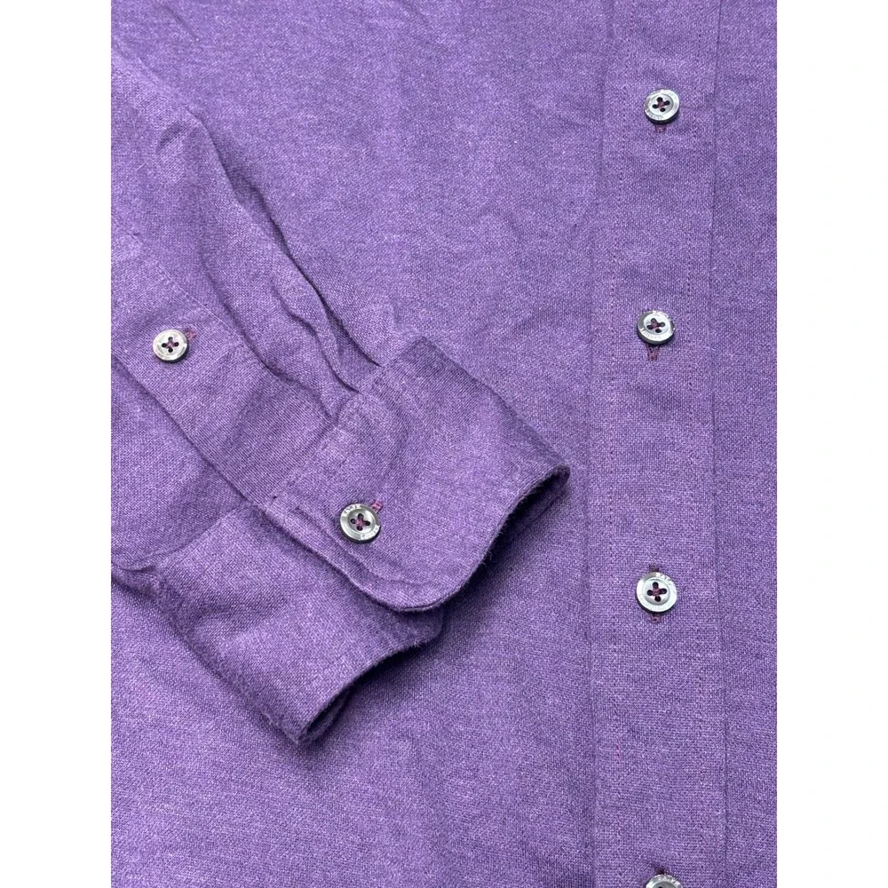 Polo Ralph Lauren Knit‎ Dress Shirt Mens XL Purple Cotton Long Sleeve Pony Logo